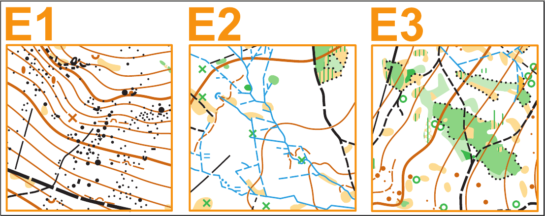 ukazky terenu pro E1, E2, E3